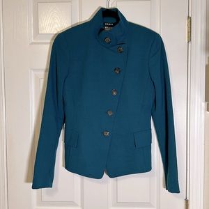 Akris and Bergdorf Goodman collaboration blazer in teal blue sz 6